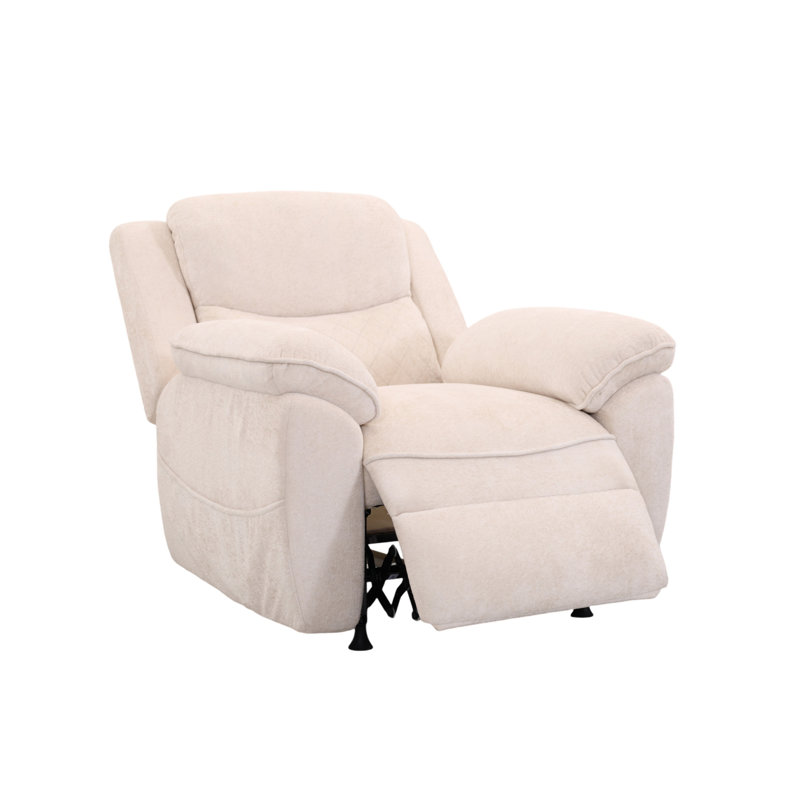 Fauteuil inclinable moderne de 31 po de largeur, Beige Velvet
