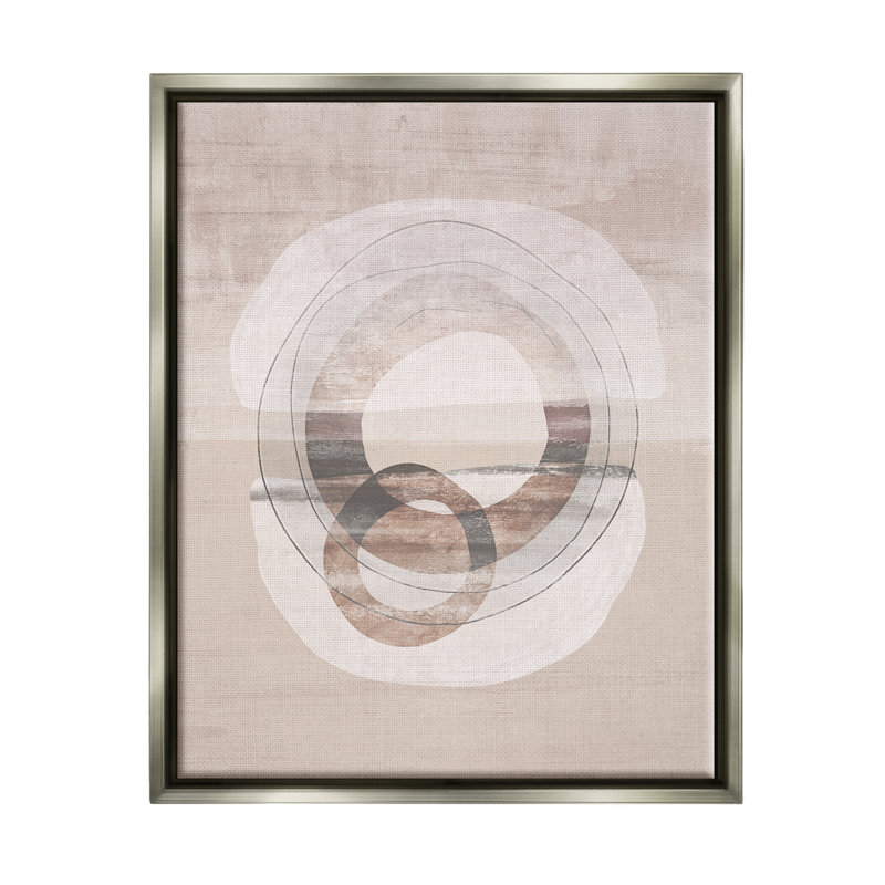 «Round Boho Circles», art mural flottant par Nina Blue, H 21 po x l 17 po x P 1,7 po, Cadre flottant gris lustré