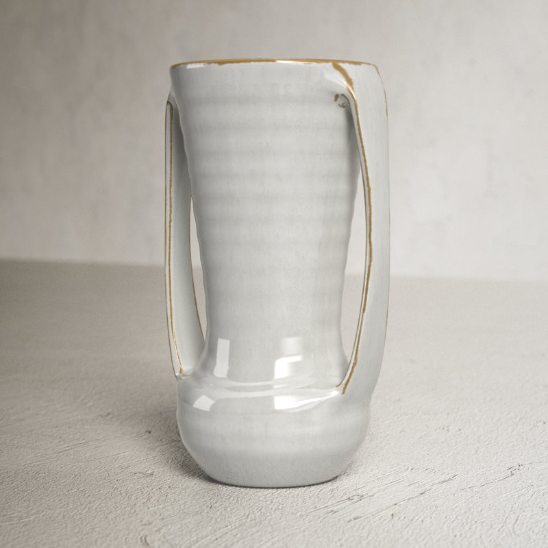 Jaziah Handmade Ceramic Table Vase, 7.75" H x 5.25" W x 4.25" D