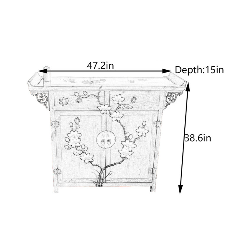 Solid  Camphor Wood Entryway Cabinet