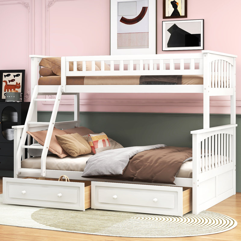 Addieville 2 Drawers Wood Standard Bunk Bed, Twin over Full, Espresso Duplicate
