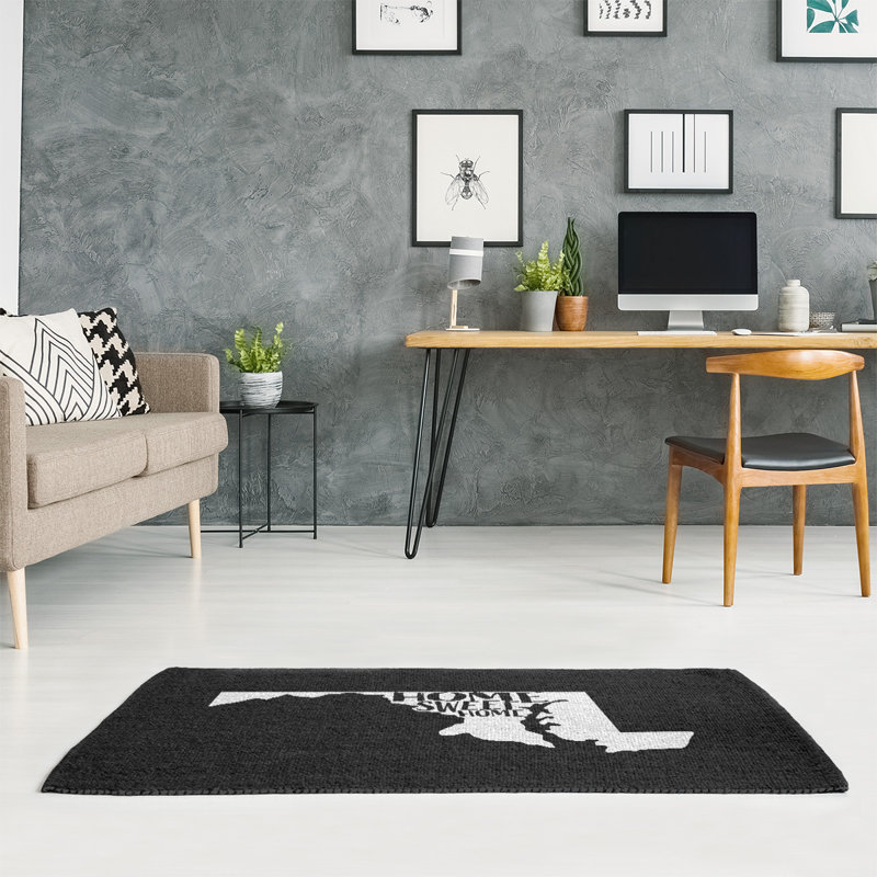 Tapis à la maison, noir maryland, Rectangle 5 pi x 7 pi