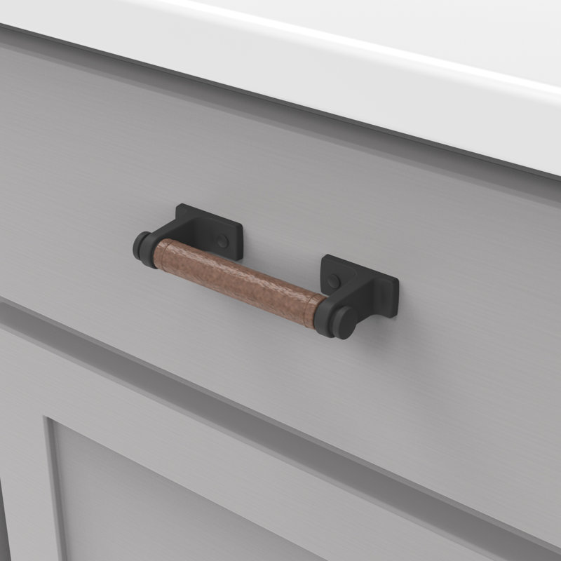 Reserve 3 3/4'' Center Bar Pull, Matte Black/Brown