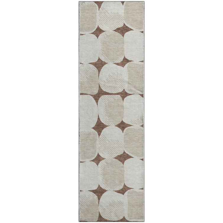 Premium Machine Washable Prisco Brown Rug