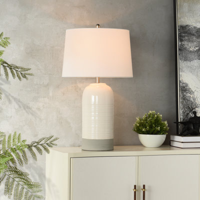 Ceramic Table Lamp - Off-White Shade