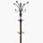 73" Tall Chrome and Wood Coat Rack-992893950