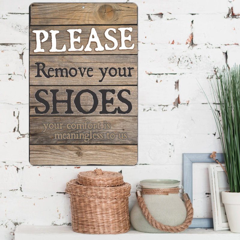 Rustic Brown and Black Wood and Metal Funny Kitchen Sign