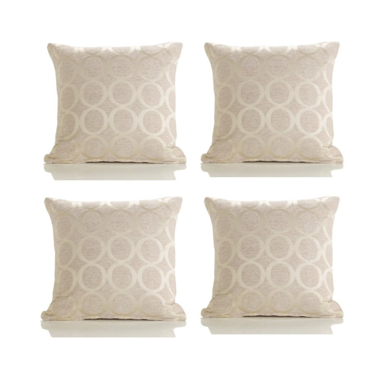Broward Oh Geometric Cushion with Filling, Cream, 45cm H x 45cm W x 15cm D