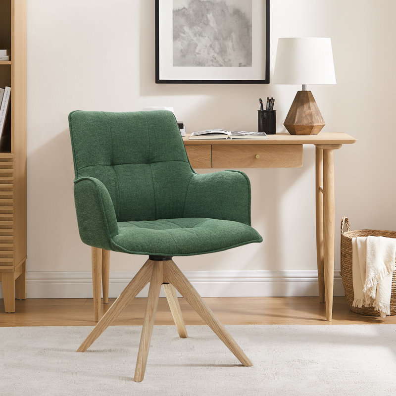 Chaise de bureau pivotante en tissu Jadel , Natté vert