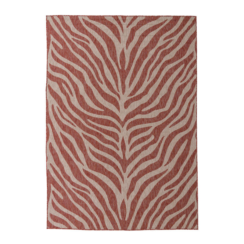 Tapis rouille intérieur / extérieur rouge rouille Tsavo, Rectangle 7 pi 10 po x 11 pi