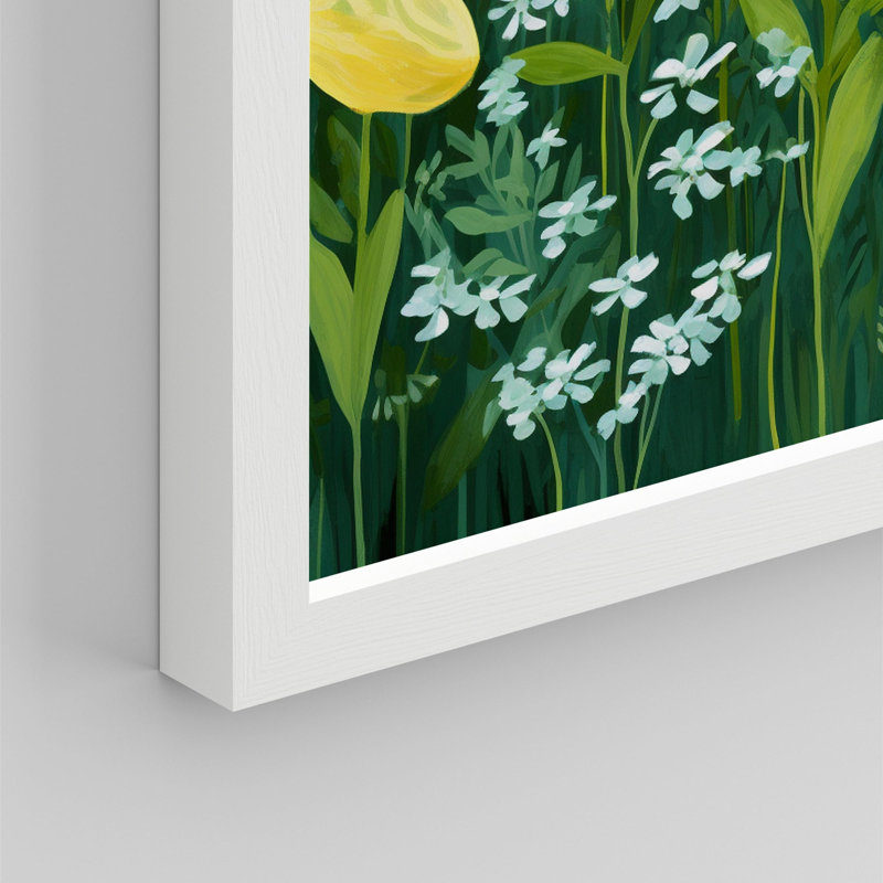 «Botanical Garden Vibrant Floral» sur papier, Blanc, H 11 po x l 14 po
