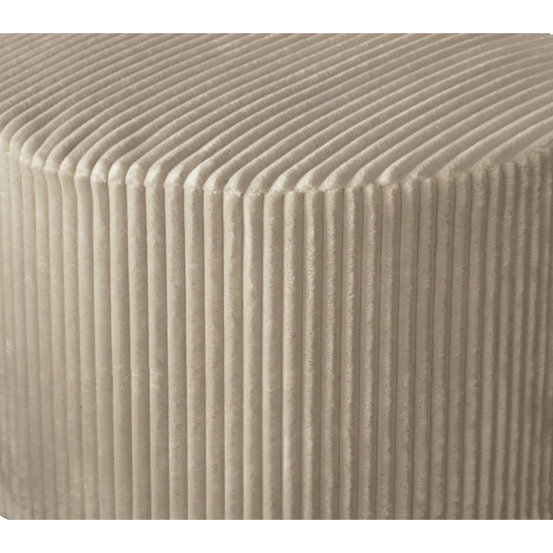 Pouf entièrement comprimé, revêtement en velours côtelé, Chameau