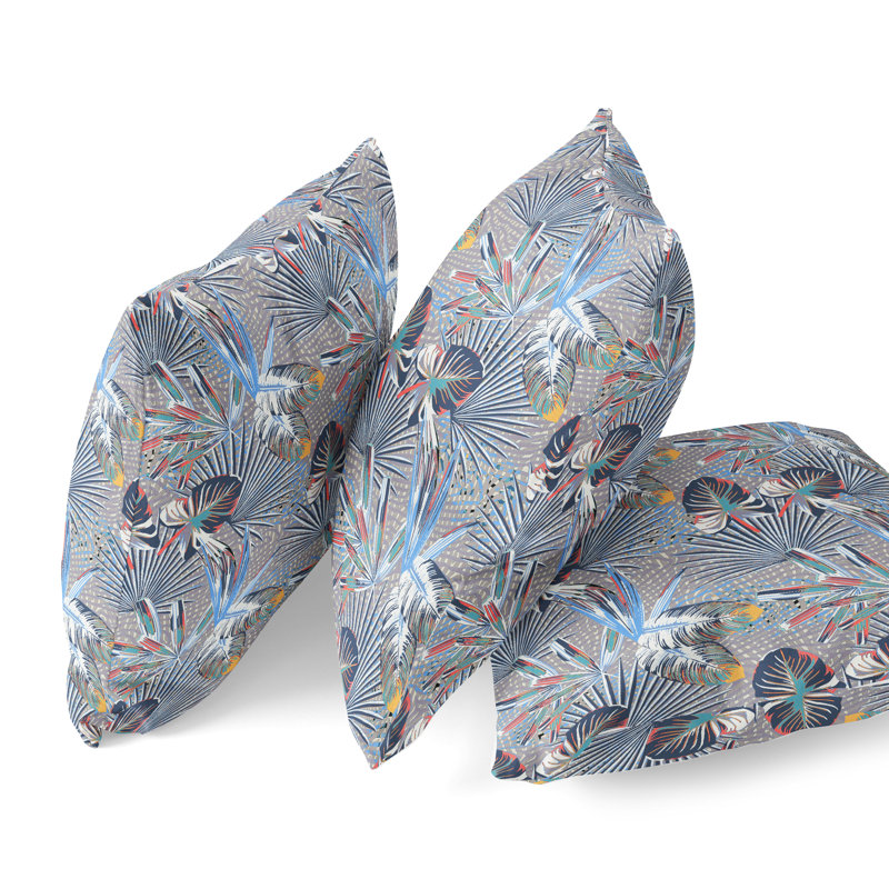  Coussin en suède illusion avec insert Illusion, Gris indigo, H 18 po x l 18 po