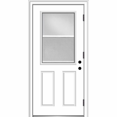 Clear Glass 80'' Paneled Steel Front Entry Doors