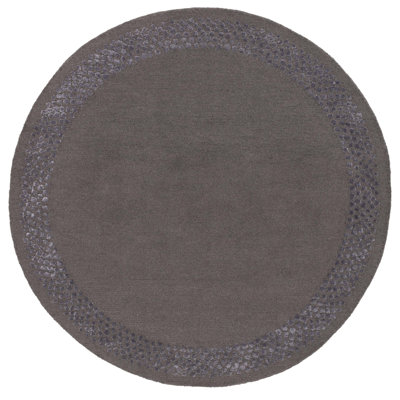 Glamour Hand Tufted Wool/Viscose/Cotton Rug in Dark Gray