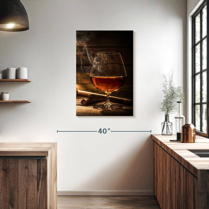 Yarlin Cigar With Whiskey, 36" H x 24" W