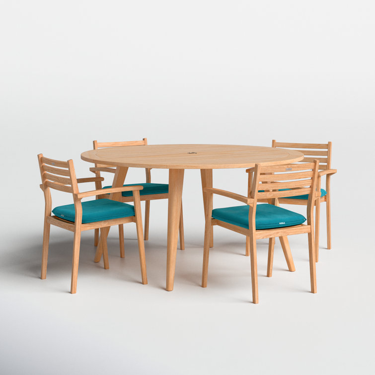 Auburn 60'' Round 4 - Person Outdoor Dining Set with Cushions