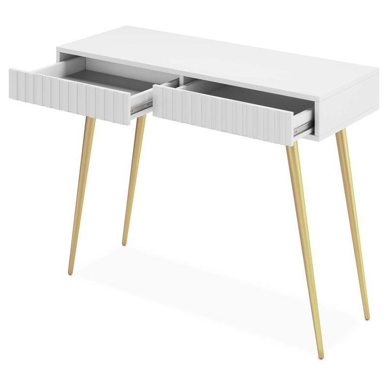 Stobie Dressing Table, White/Gold