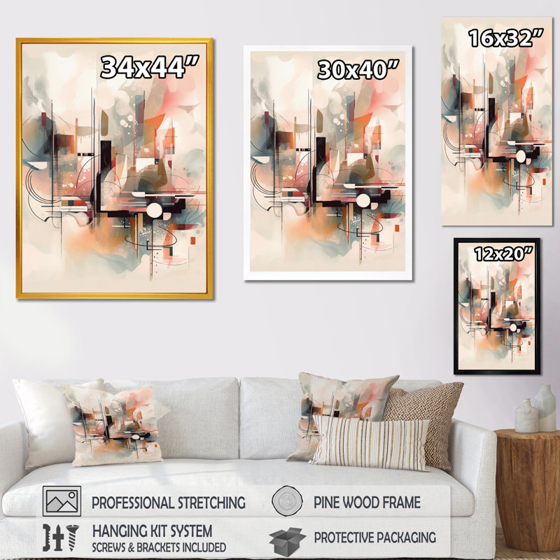 «Explorations In Serenity IV», reproductions d'art mural géométrique moderne, Impression noire sur toile encadrée