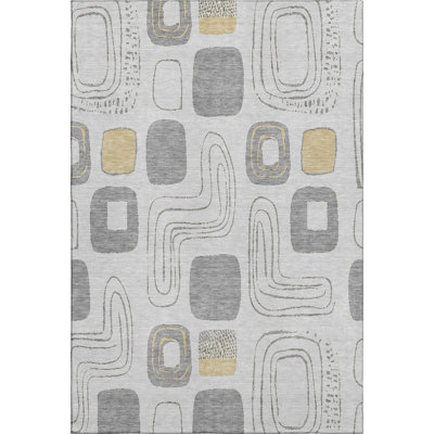 Premium Machine Washable Slesnick AMF1670 Geometric Rug
