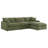 130.7" Modern 4-Piece Upholstered Sectional Sofa with Plush Foam Cushions & Solid Wood Frame-343180035