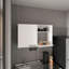 Armoire blanche de 23,6 pouces de hauteur avec 2 tablettes à 2 niveaux et une utilisation pratique avec 40 options de rangement mural élégantes