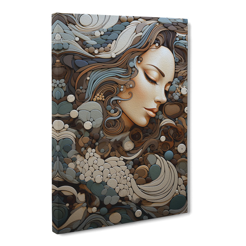Pebbles Nouveau - Print, 60cm H x 40cm W x 3cm D
