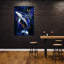 Elegant Blue Whale Abstract Dreamy Elegant Whale Ocean Wall Art Print 1 Piece Wrapped Canvas Wall Art-41107947