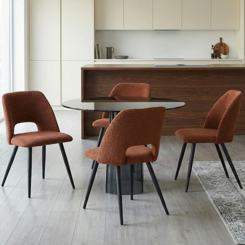 Ensemble de 4 chaises d'appoint de salle à manger Jonko, Brun