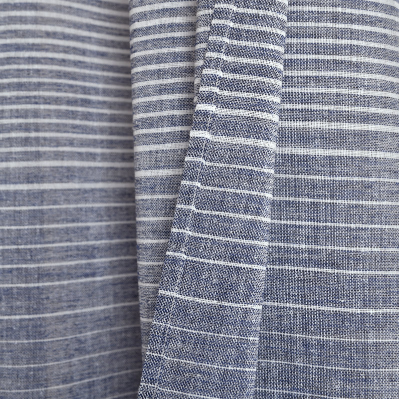 Panneaux de rideaux transparents à rayures ombrées, Bleu marine