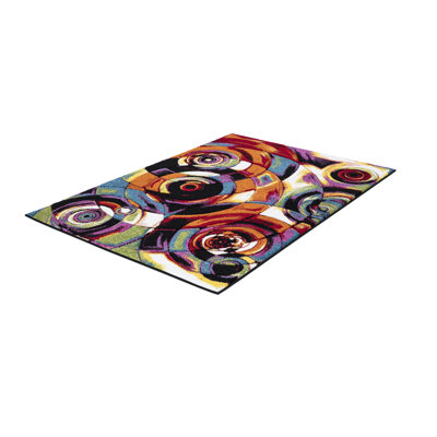 Dineen Tufted Orange/White/Blue Rug