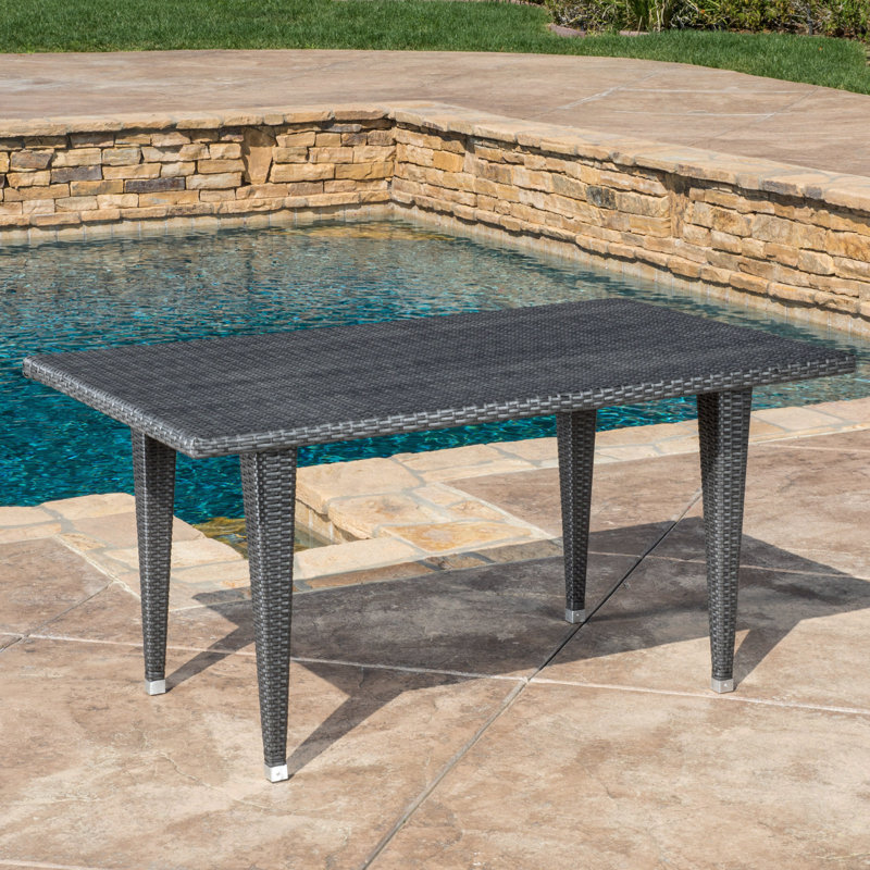 Russel Rectangular Outdoor Dining Table , in. W in. D, Gray, 29" H x 35.5" W x 59" L
