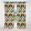 Motif géométrique Mid-Century bleu et beige - Rideau occultant géométrique abstrait - 1 panneau-107535580