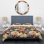 Ensemble de housse de couette beige et rose à motif floral Grace I