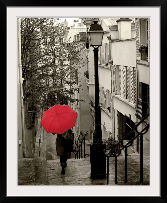 « ii » par sue schlabach, reproduction de photo Paris Stroll, H 30 po x l 24 po x p 1,5 po, Toile