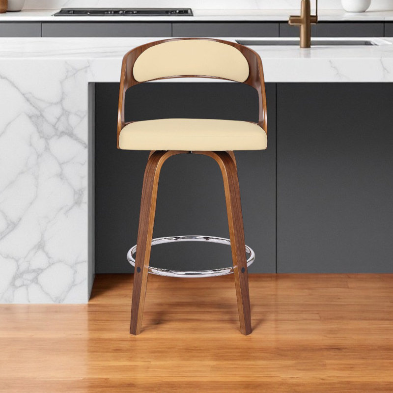 Chaise de bar 26 po en similicuir et fer