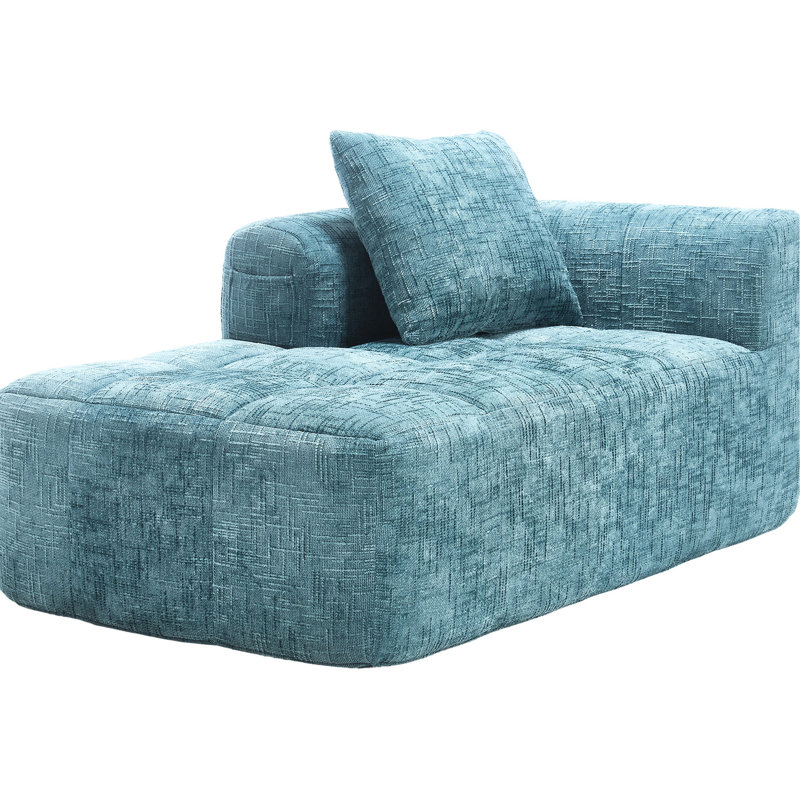 Chaise longue spacieuse en chenille - Rénovation de la surface de vie moderne, Mint Blue