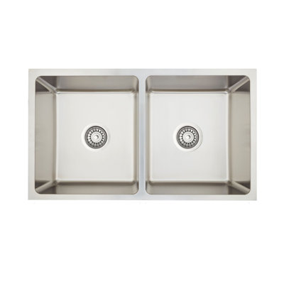 Évier de cuisine en acier inoxydable encastré - double cuve 31 pouces - calibre 18