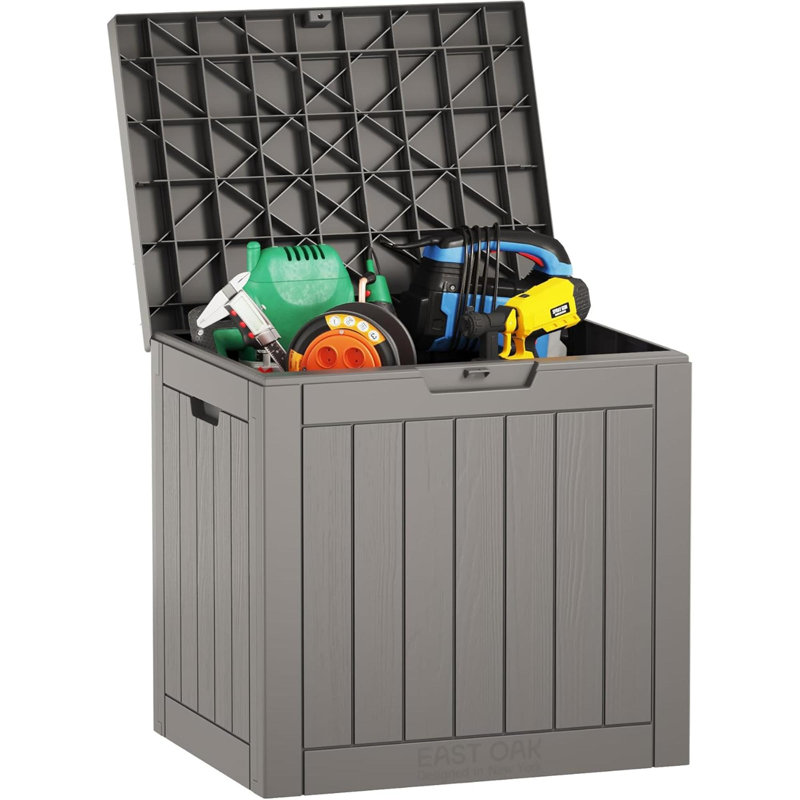 Outdoor Storage Box, 31 Gallon Deck Box, Waterproof Resin Storage Bin For Patio Cushions, Gardening Tools, Pool Accessories, Lockable, UV Resistant