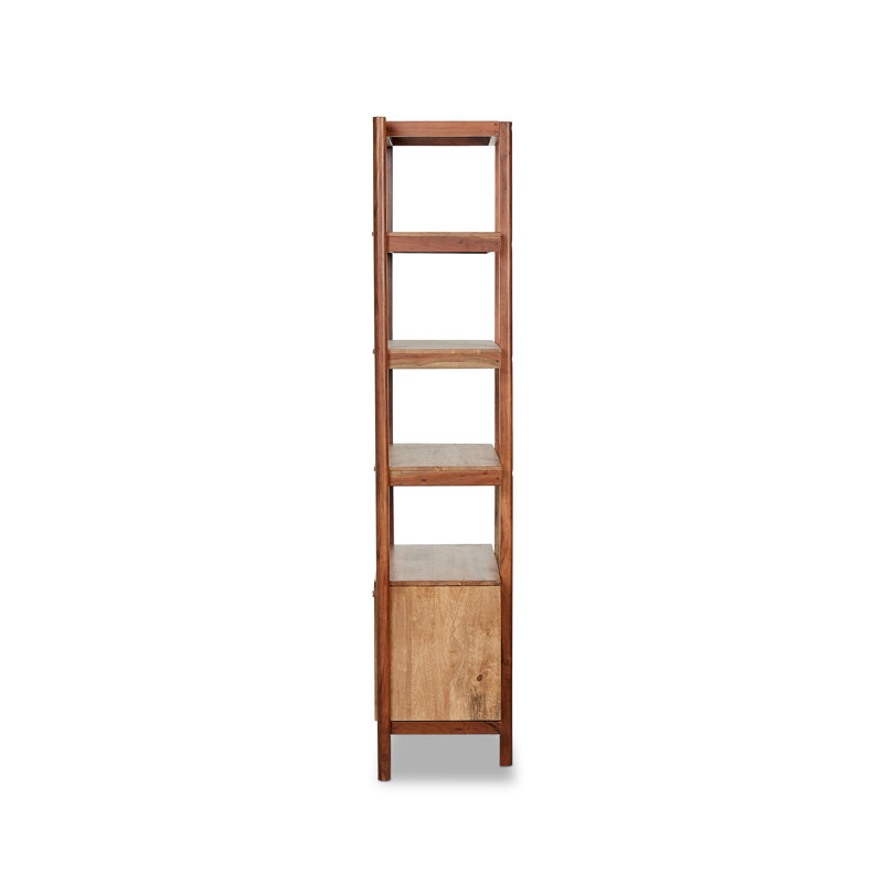 Reza Solid Wood Bookcase, Smoked Honey