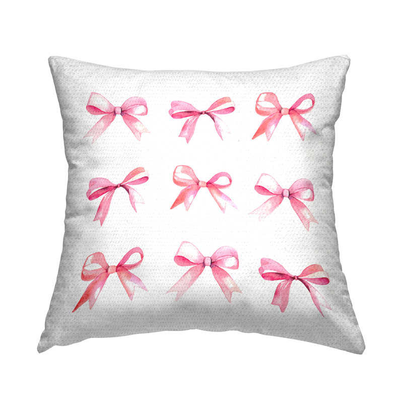 Coussin décoratif d'extérieur à motif d'arc rose par Daphne Polselli