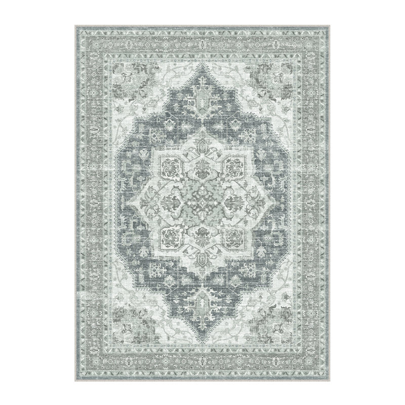Jacob Grey Oriental Area Rug, Rectangle 3' x 5'
