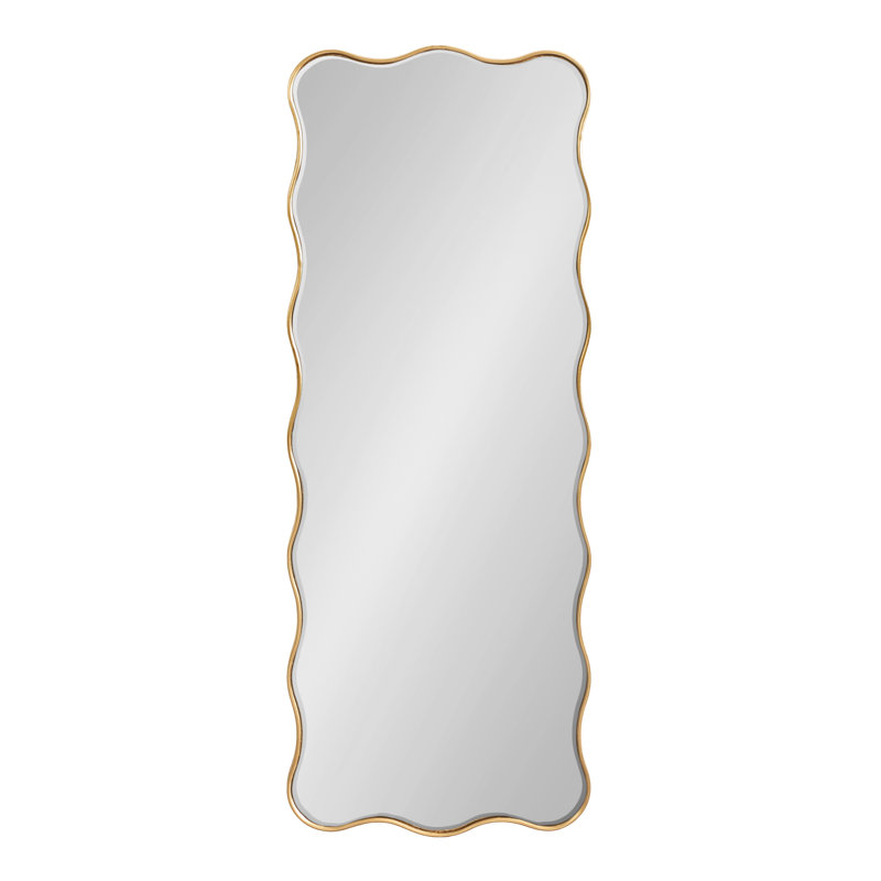 Scalloped Rectangle Bathroom Mirror, Gold, 47.25" x 18"