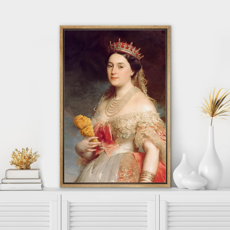 «Grand avec couronne et robe», H 36 po x l 24 po, Cadre naturel flottant