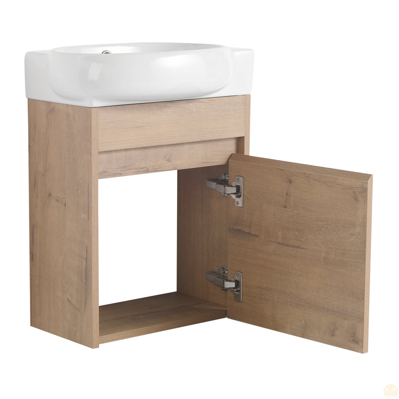Meuble-lavabo à fermeture en douceur avec lavabo