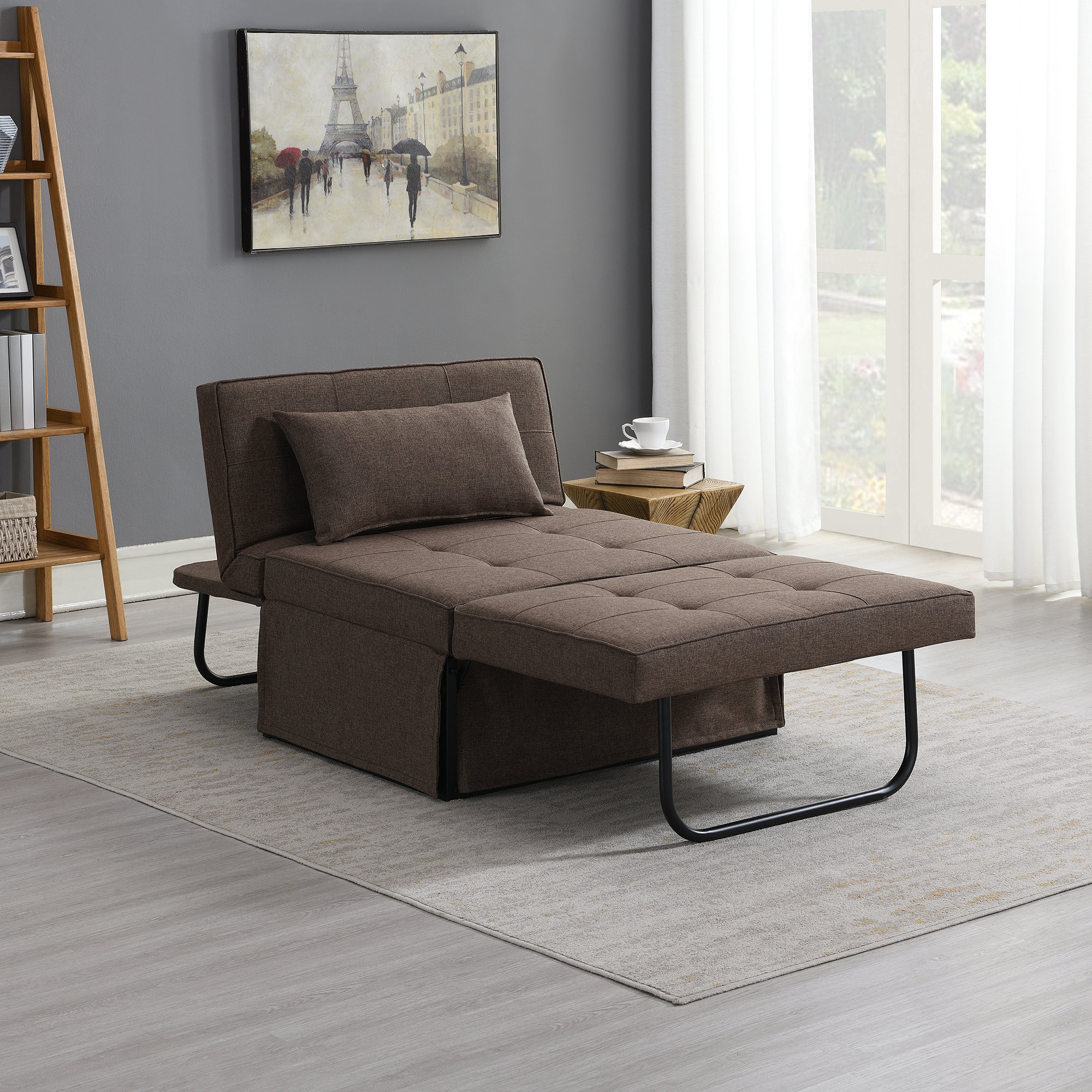 Ottomanson Ottoman Chair Bed 4in1 Converts into Sofa Bed Sleeper