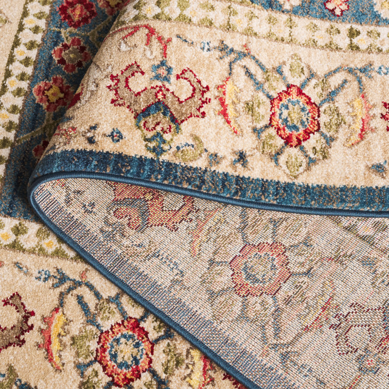 Tapis performance oriental Kurtz, Rectangle 5 pi 1 po x 7 pi 5 po, Ivory/Blue