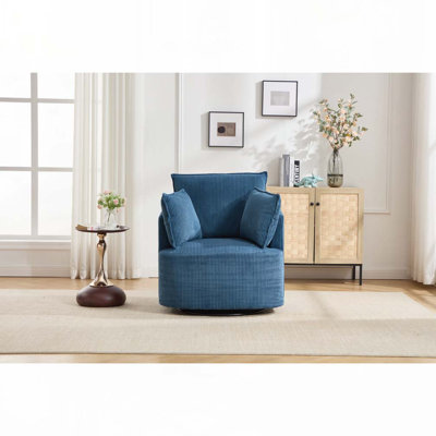 Chaise pivotante rembourrée en velours côtelé