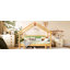 Lit simple en bois dans une cabane dans un arbre avec rails à coussin souple, pour enfants, adolescents, filles, garçons, vert