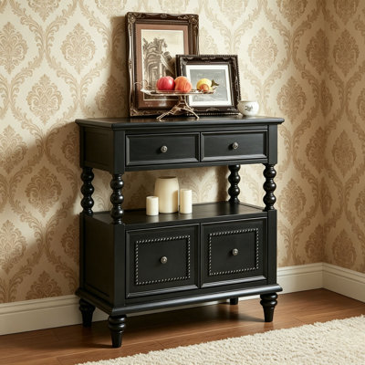 Black french-style vintage storage accent chest